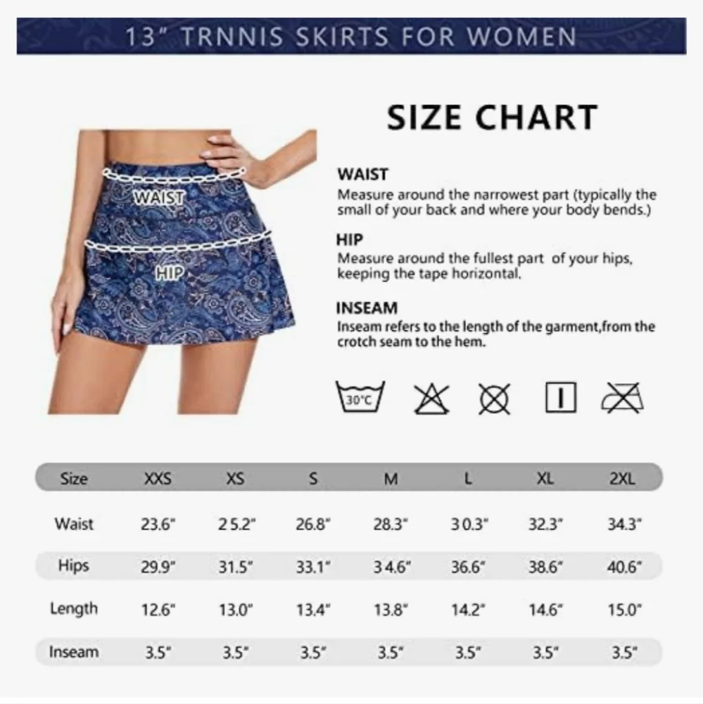 5x$25 Blue Paisley Tennis Pickle Ball Golf Skirt Xl XXL